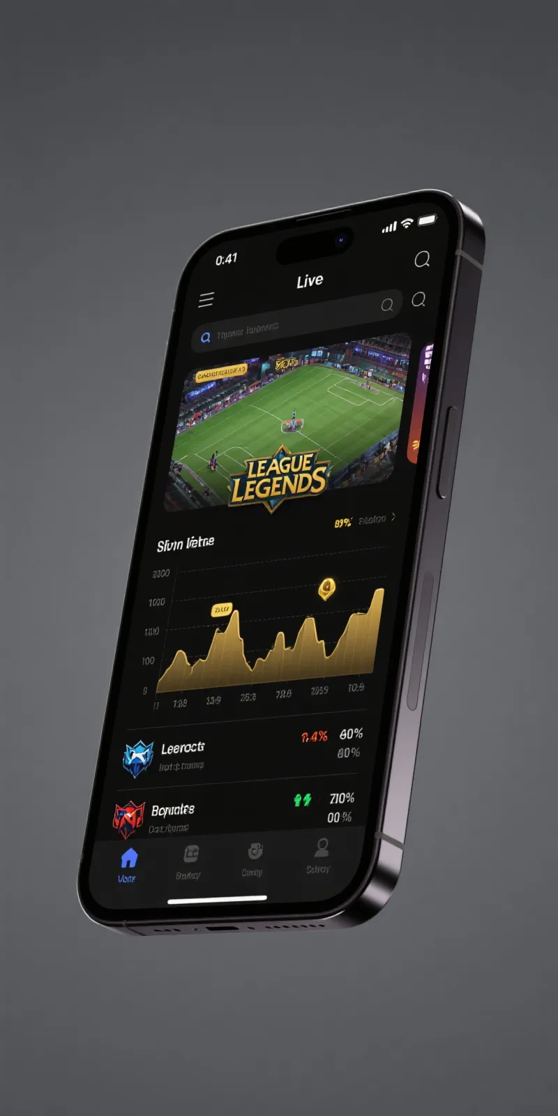 英雄联盟赛事数据App界面